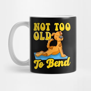 Not too Old To Bend Funny Yoga Dog on Yoga Mat Cute Dog Mug